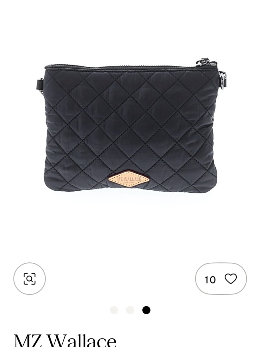 MZ Wallace Black Quilted Wristlet Pouch